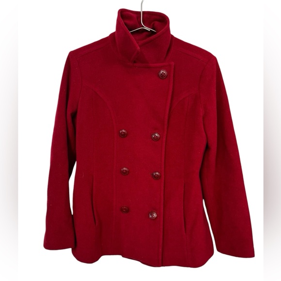 Red Jason Kole Wool Blend Women’s XS PeacCoat Jacket MINTY - Picture 3 of 5